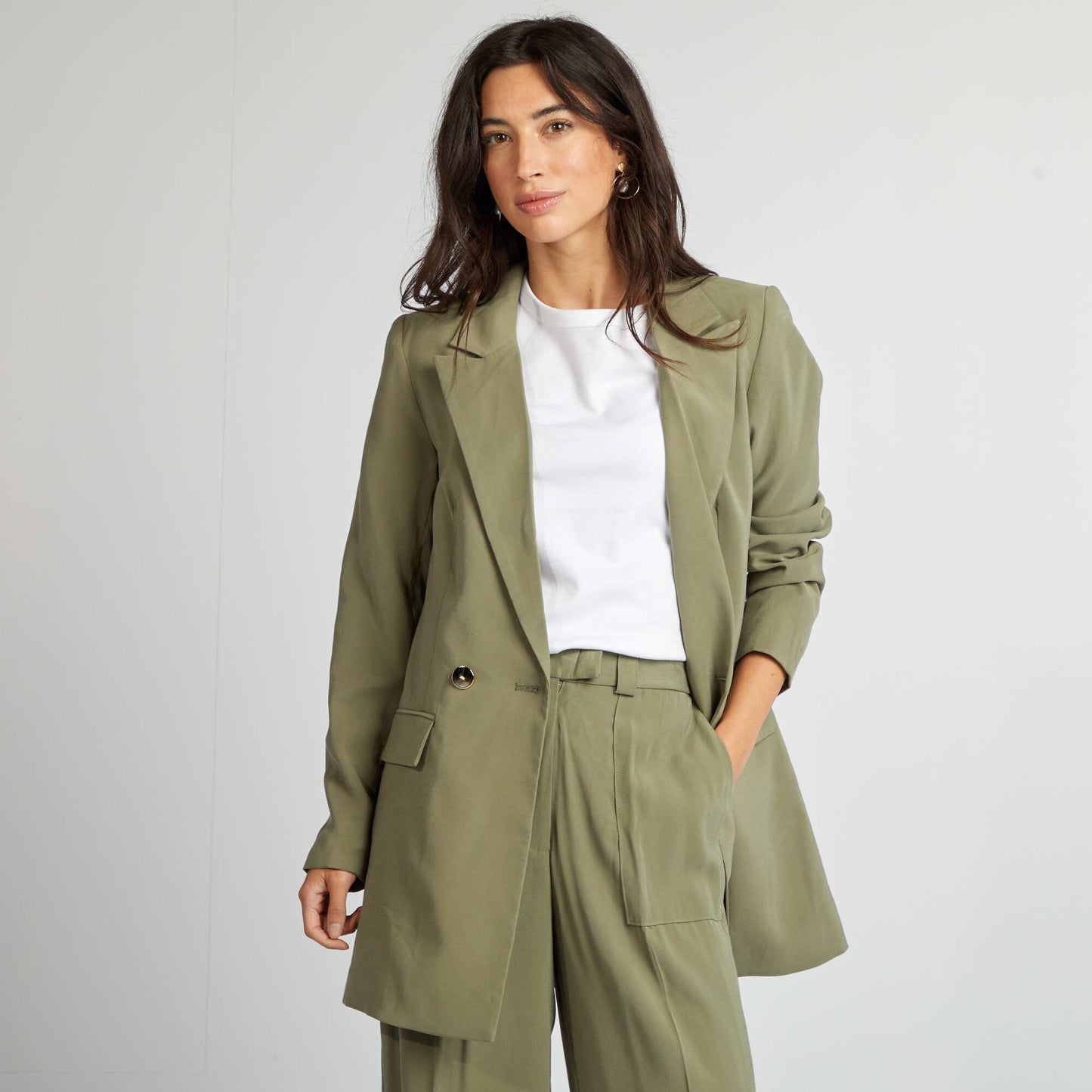 Veste tailleur mi-longue Vert