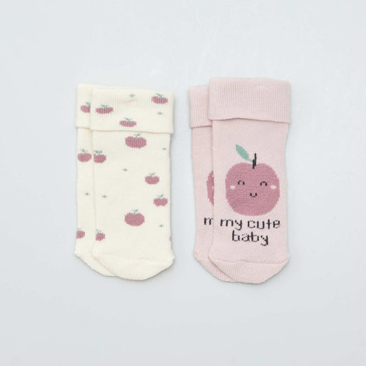 Lot de 2 paires chaussettes ROSE