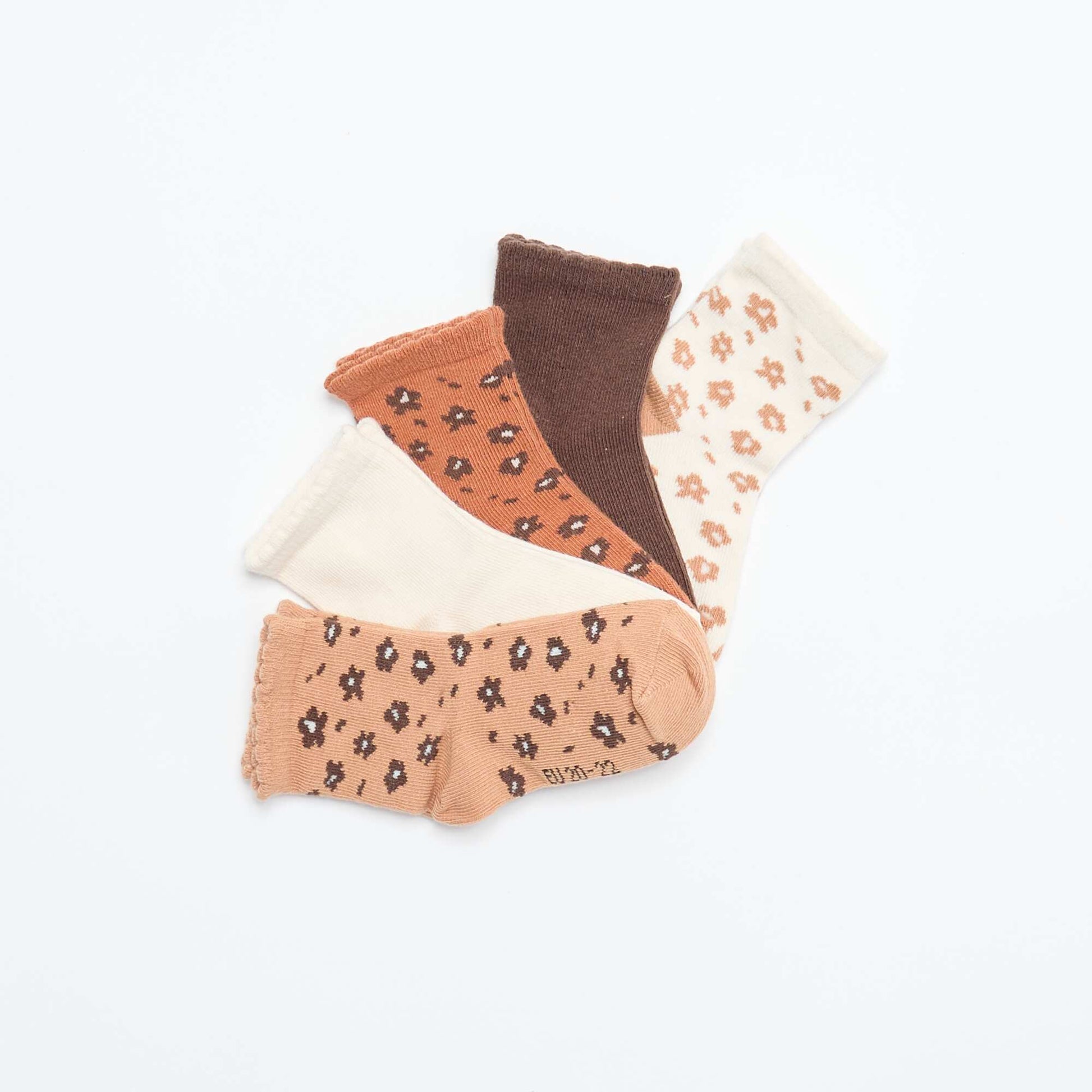 Lot de 5 paires de chaussettes en maille stretch MARRON