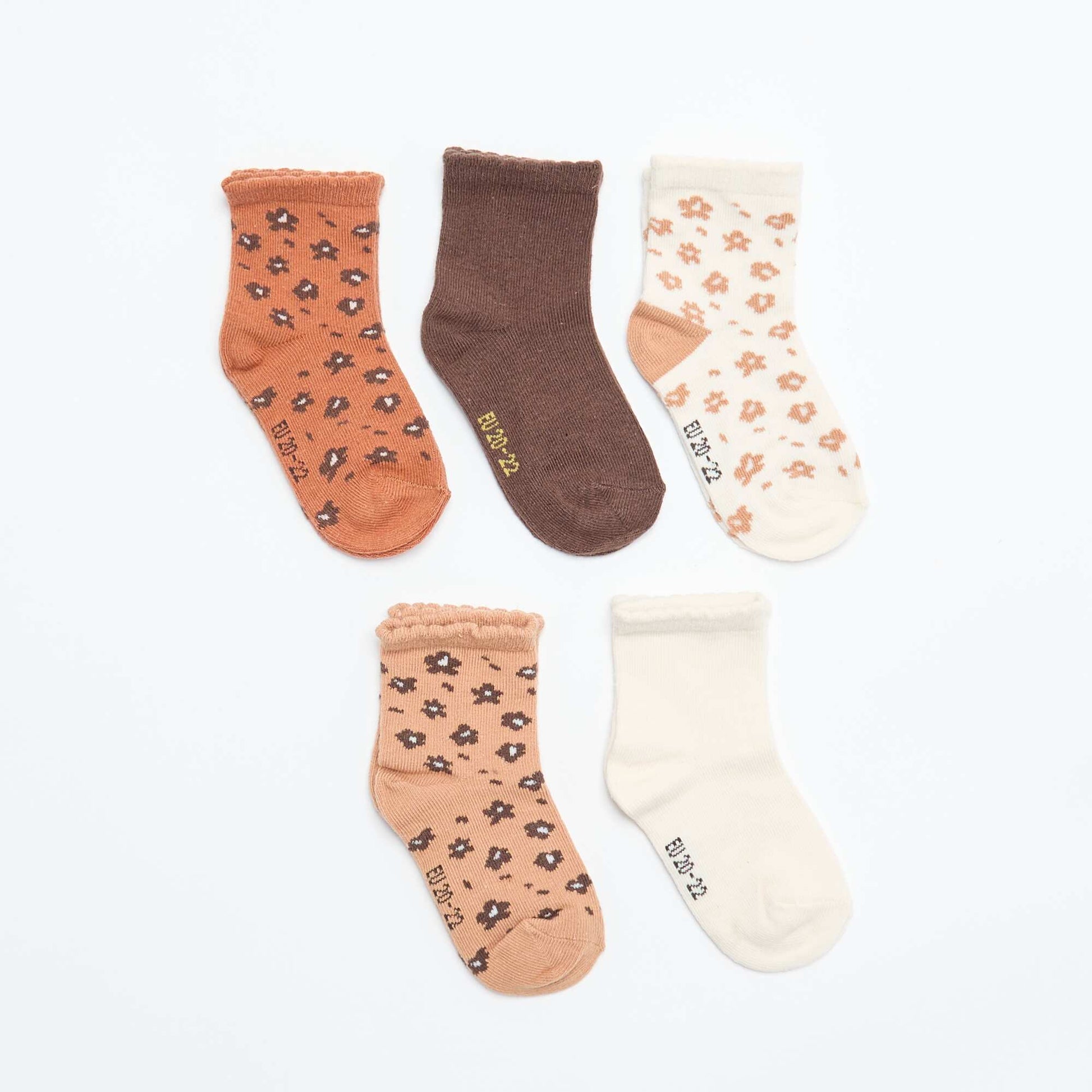 Lot de 5 paires de chaussettes en maille stretch MARRON