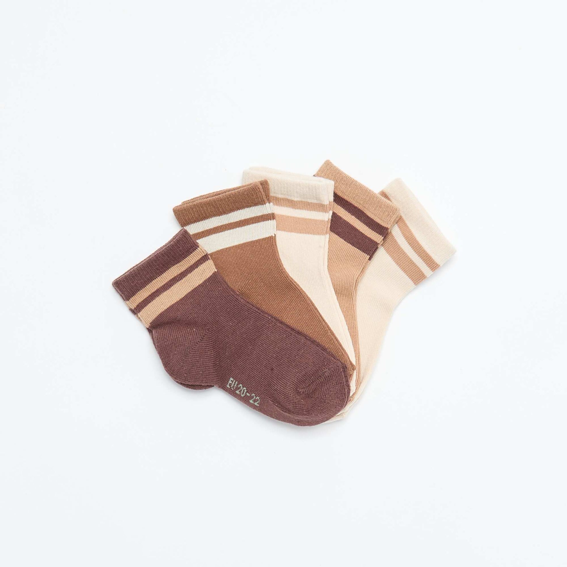 Lot de 5 paires de chaussettes en maille stretch MARRON