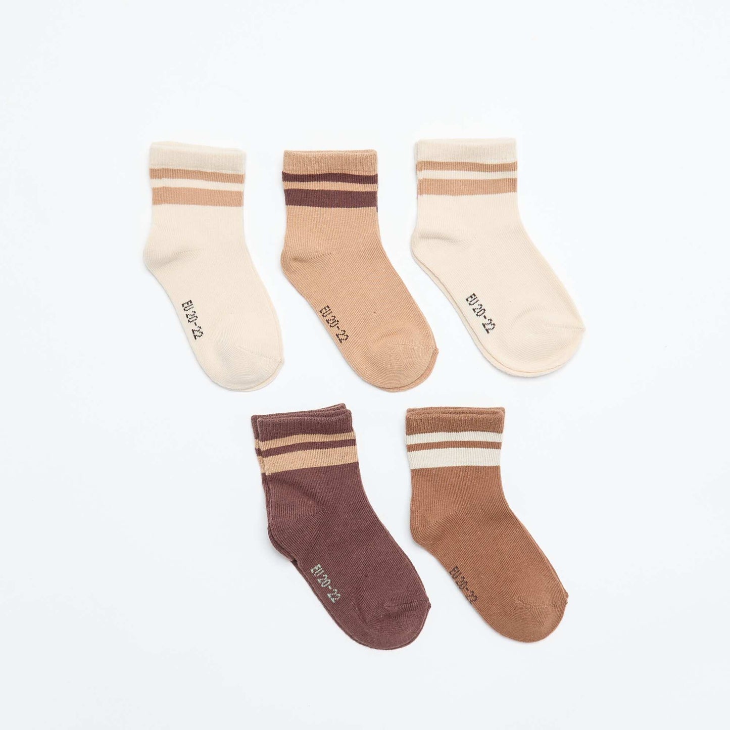 Lot de 5 paires de chaussettes en maille stretch MARRON