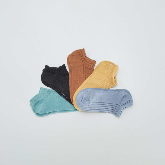 Lot de 5 chaussettes invisibles Gris/marron