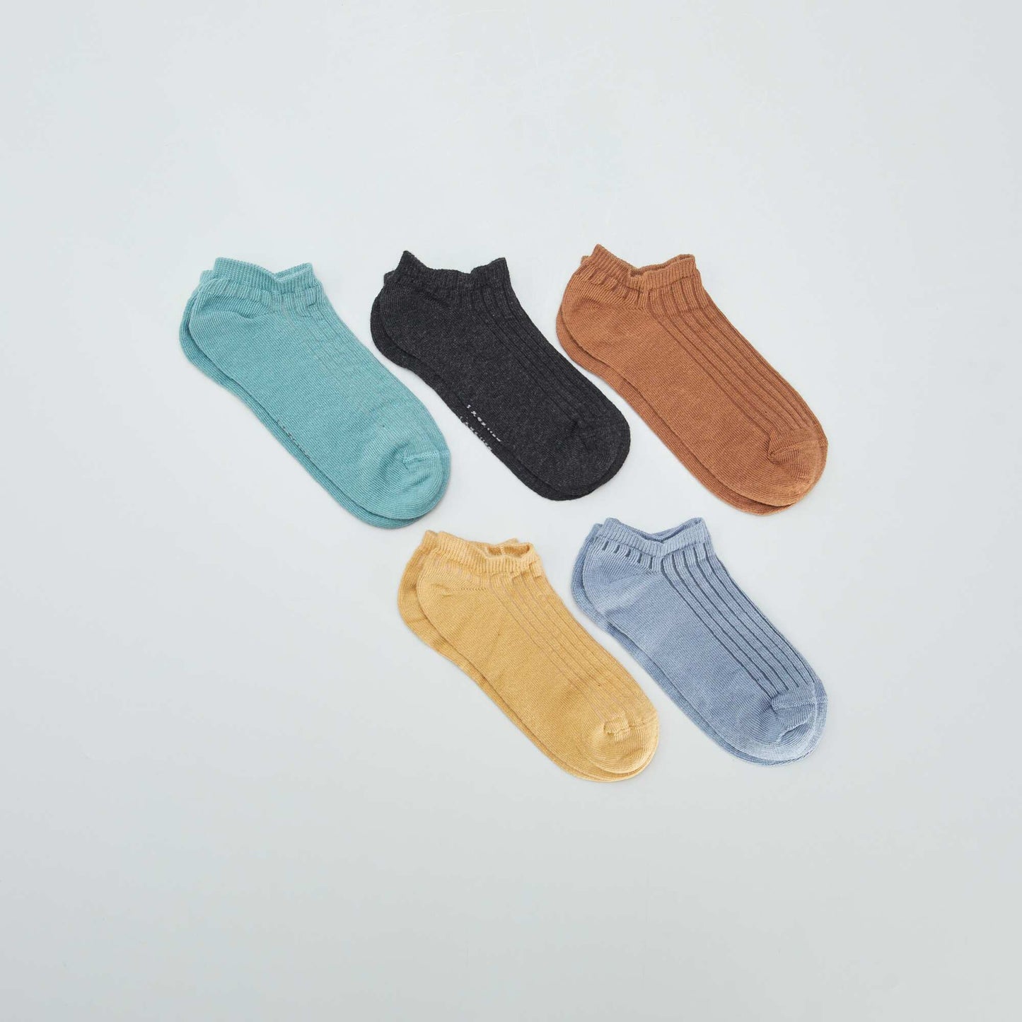 Lot de 5 chaussettes invisibles Gris/marron