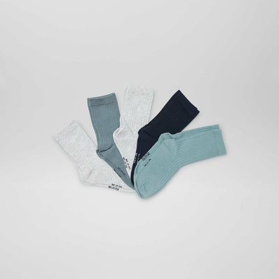 Lot de 5 chaussettes unies Bleu