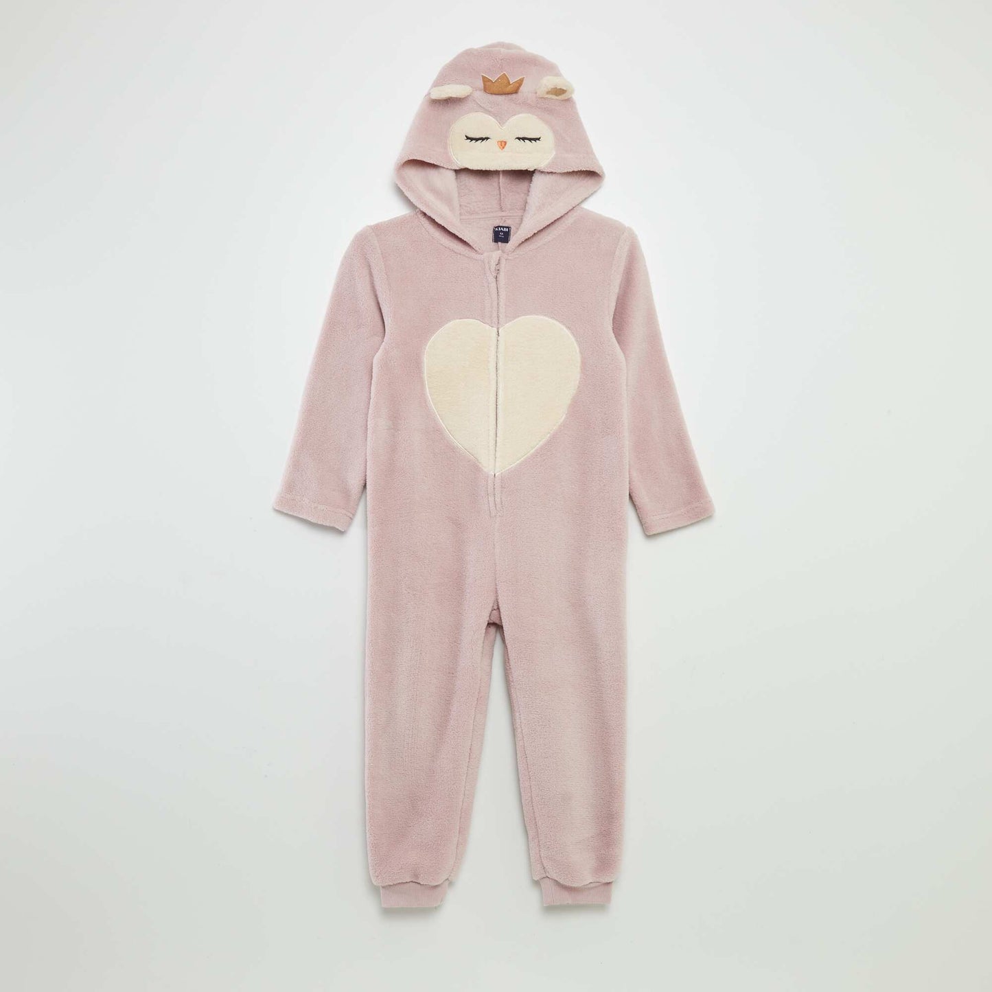 Combinaison de nuit en polaire 'hibou' Rose