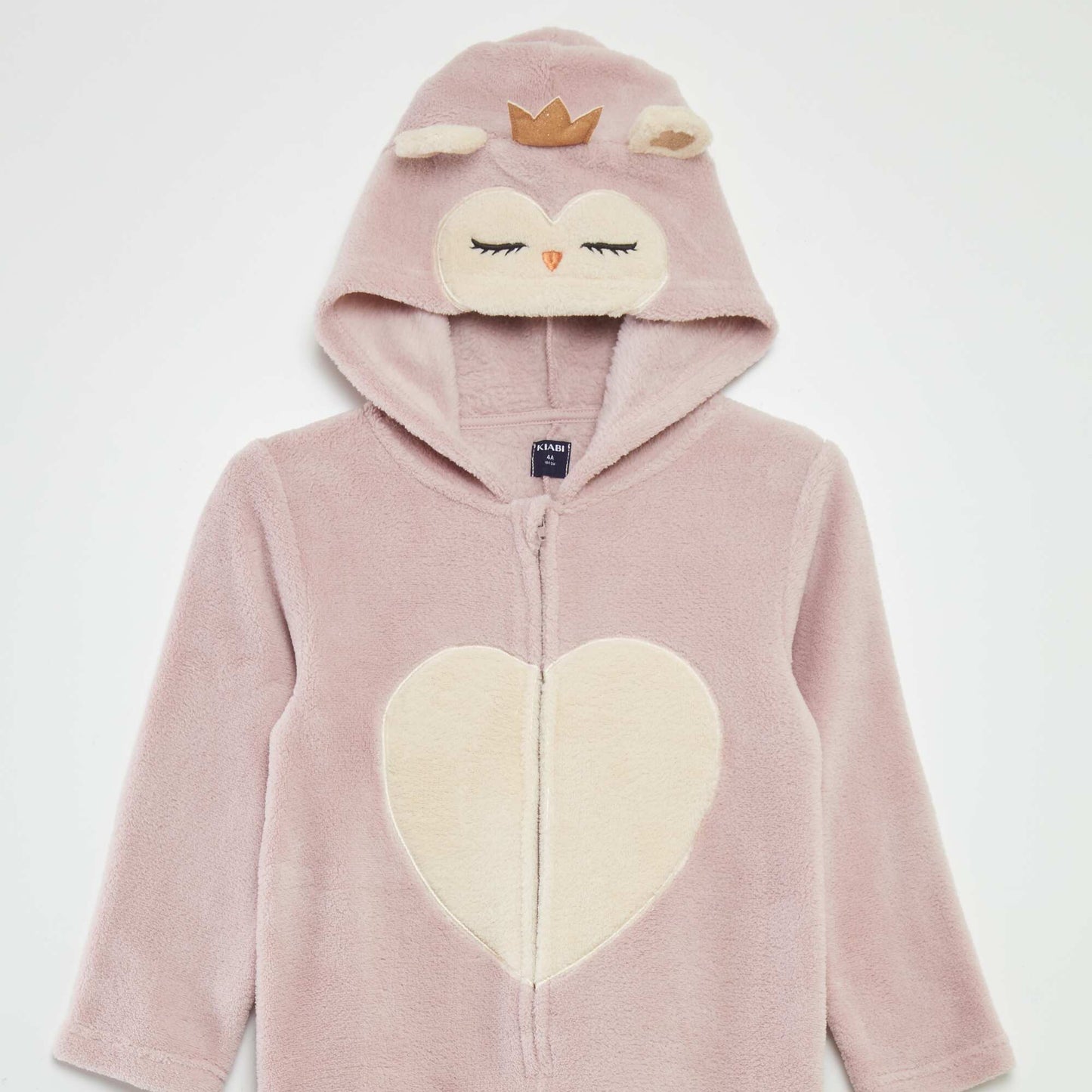 Combinaison de nuit en polaire 'hibou' Rose