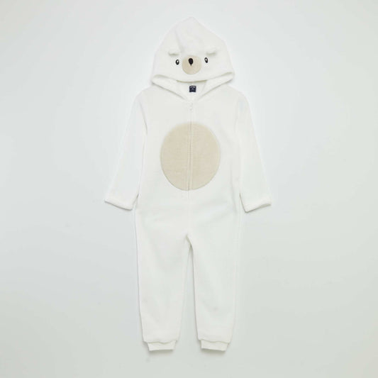 Combinaison de nuit en polaire 'ours' Blanc