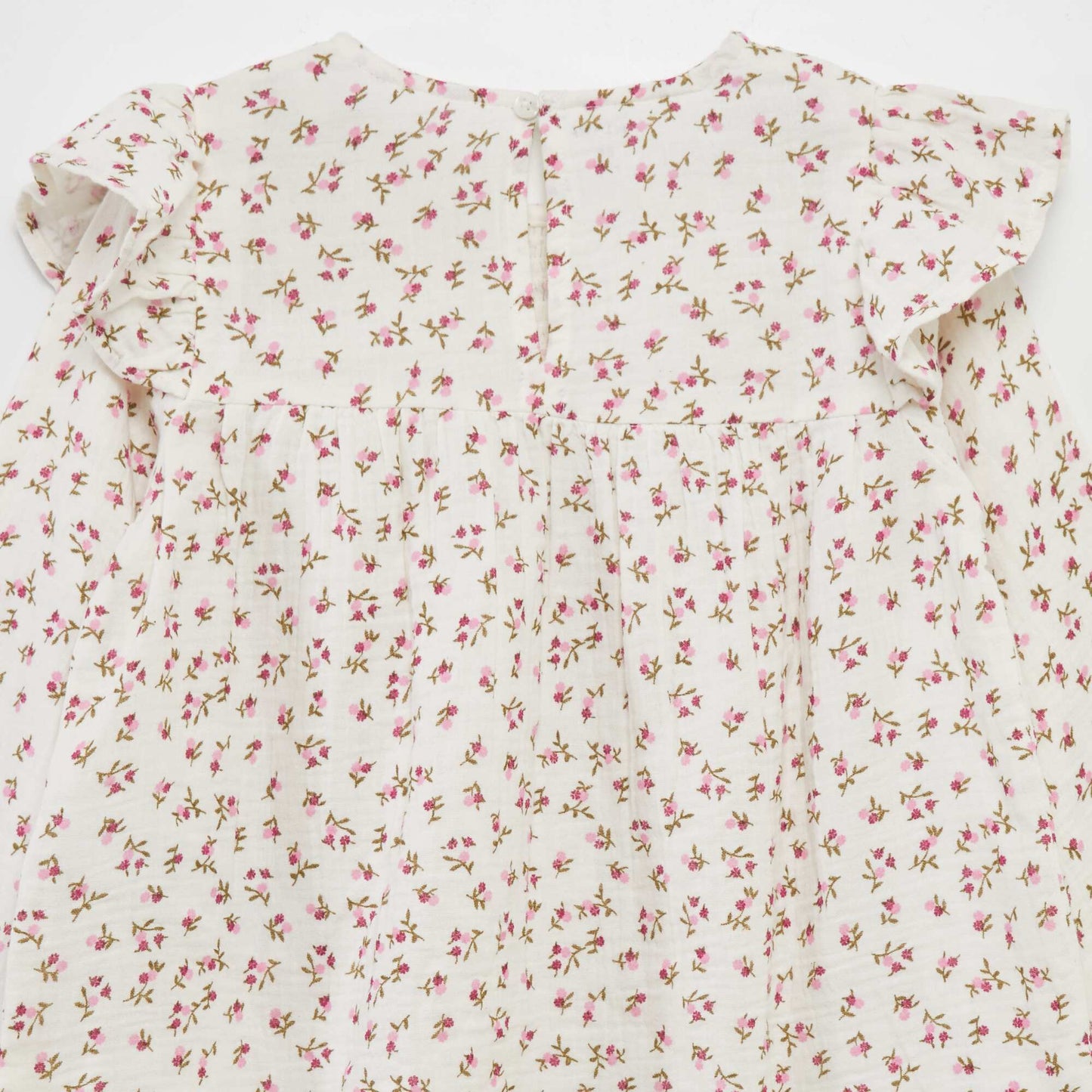 Blouse volantée à motif floral Blanc/rose/rouge