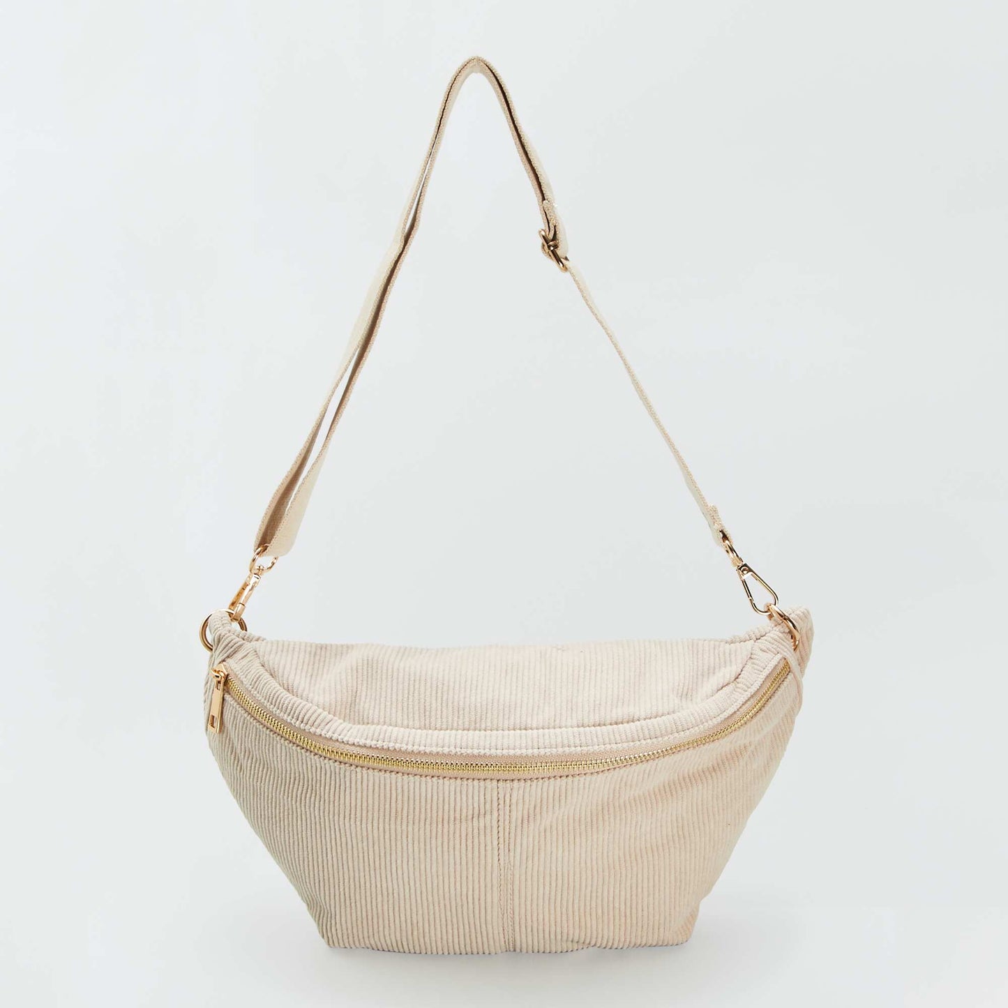 Sac banane en velours côtelé Beige