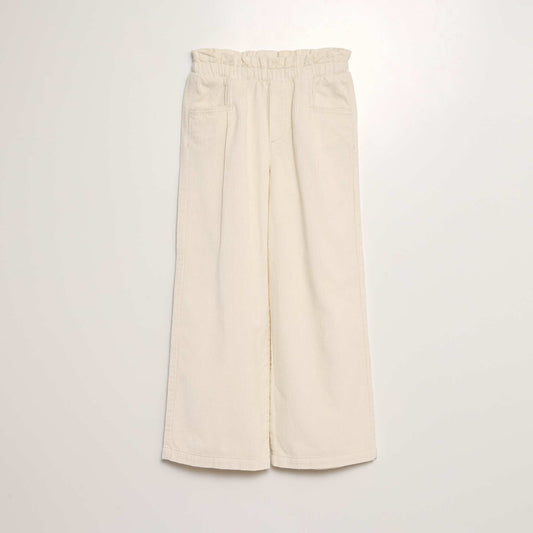 Pantalon en velours côtelé Blanc