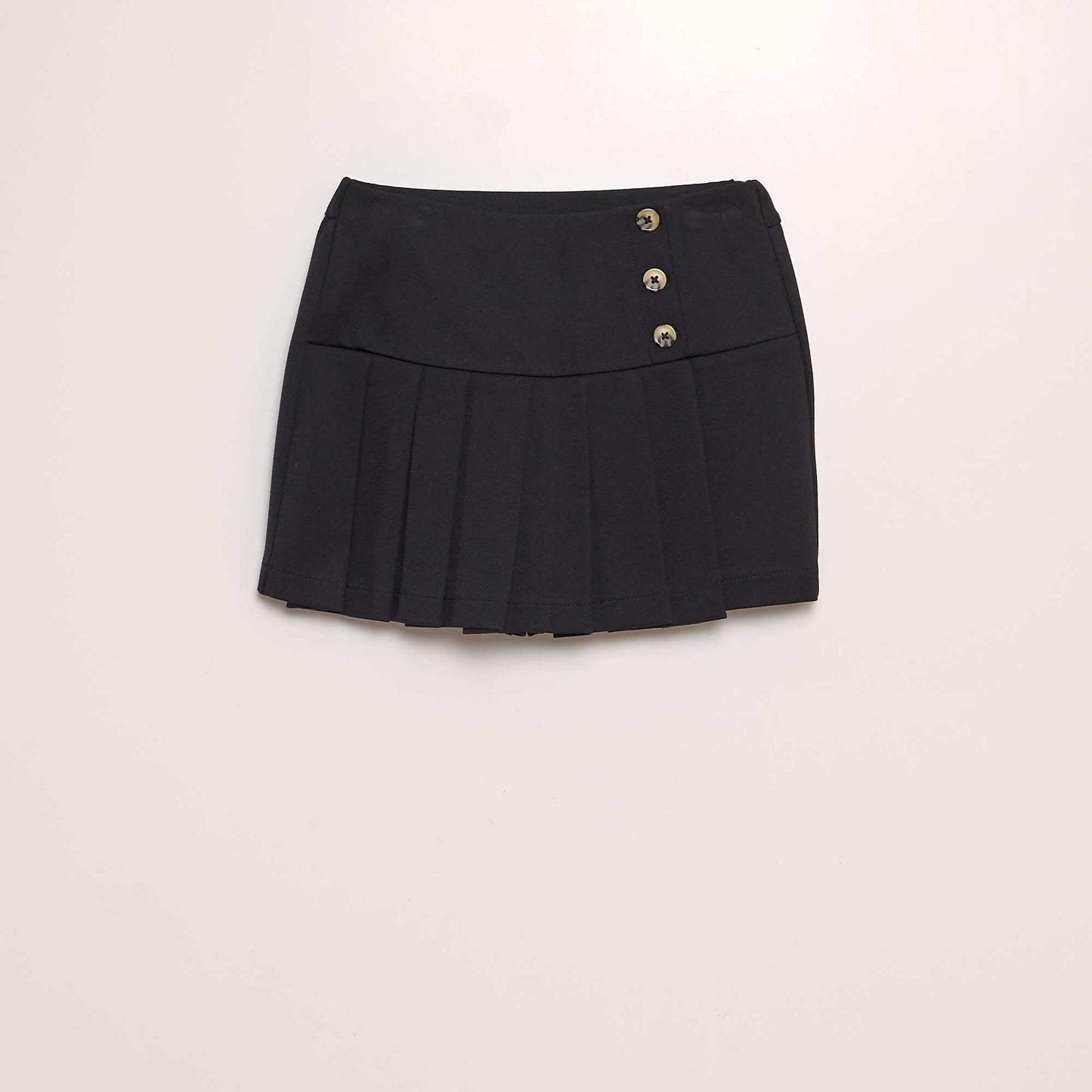 Jupe short plissée en jersey noir