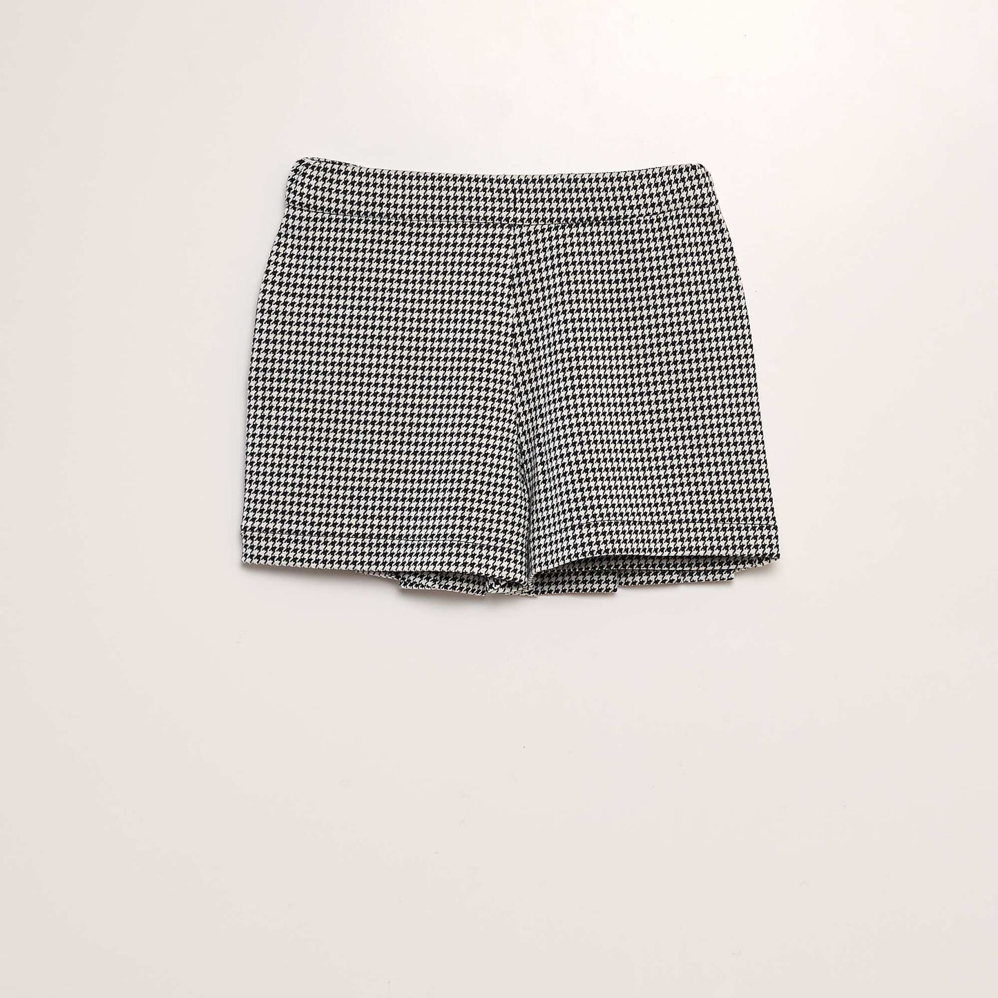 Jupe short plissée en jersey Noir / blanc