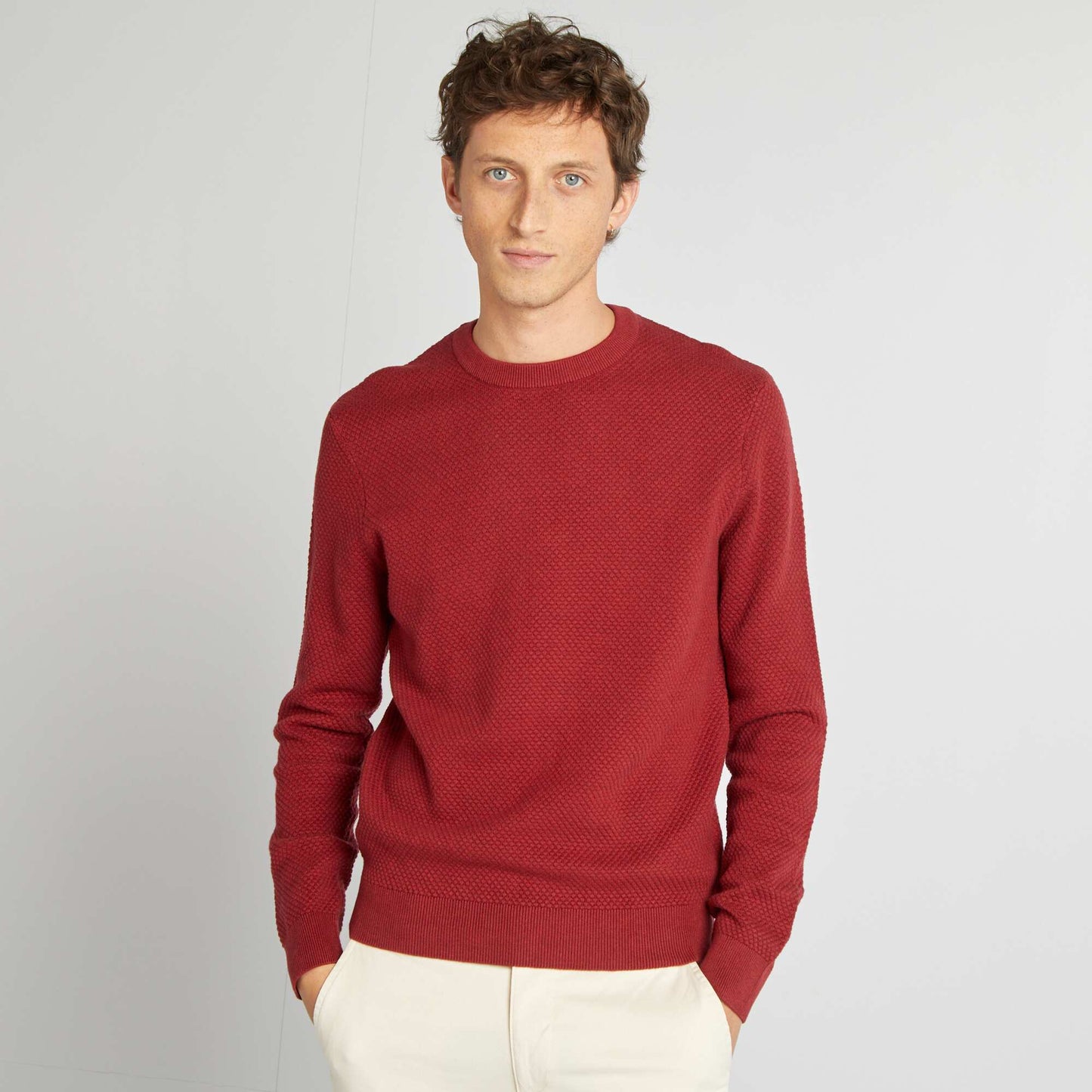 Pull en maille fantaisie ROUGE