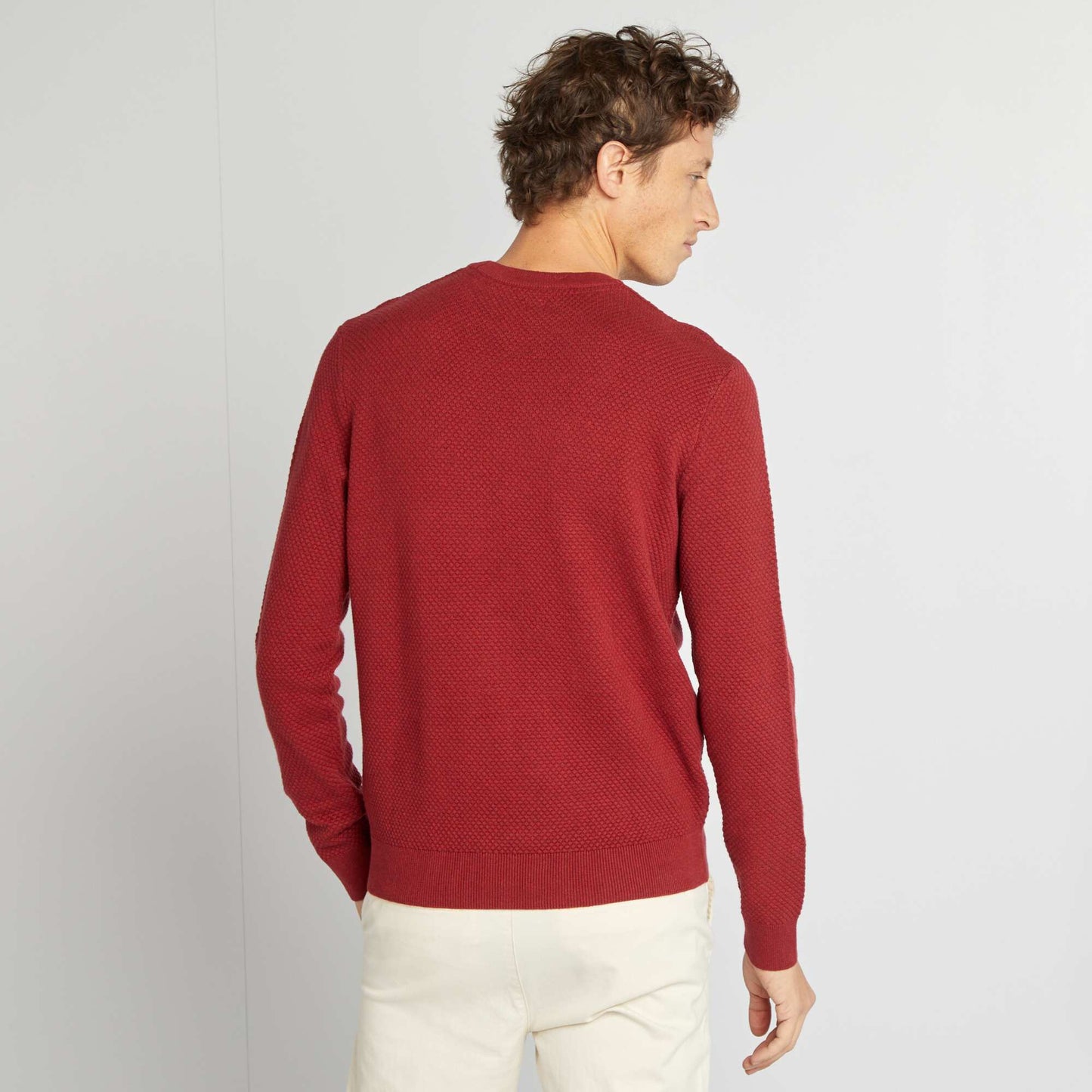 Pull en maille fantaisie ROUGE