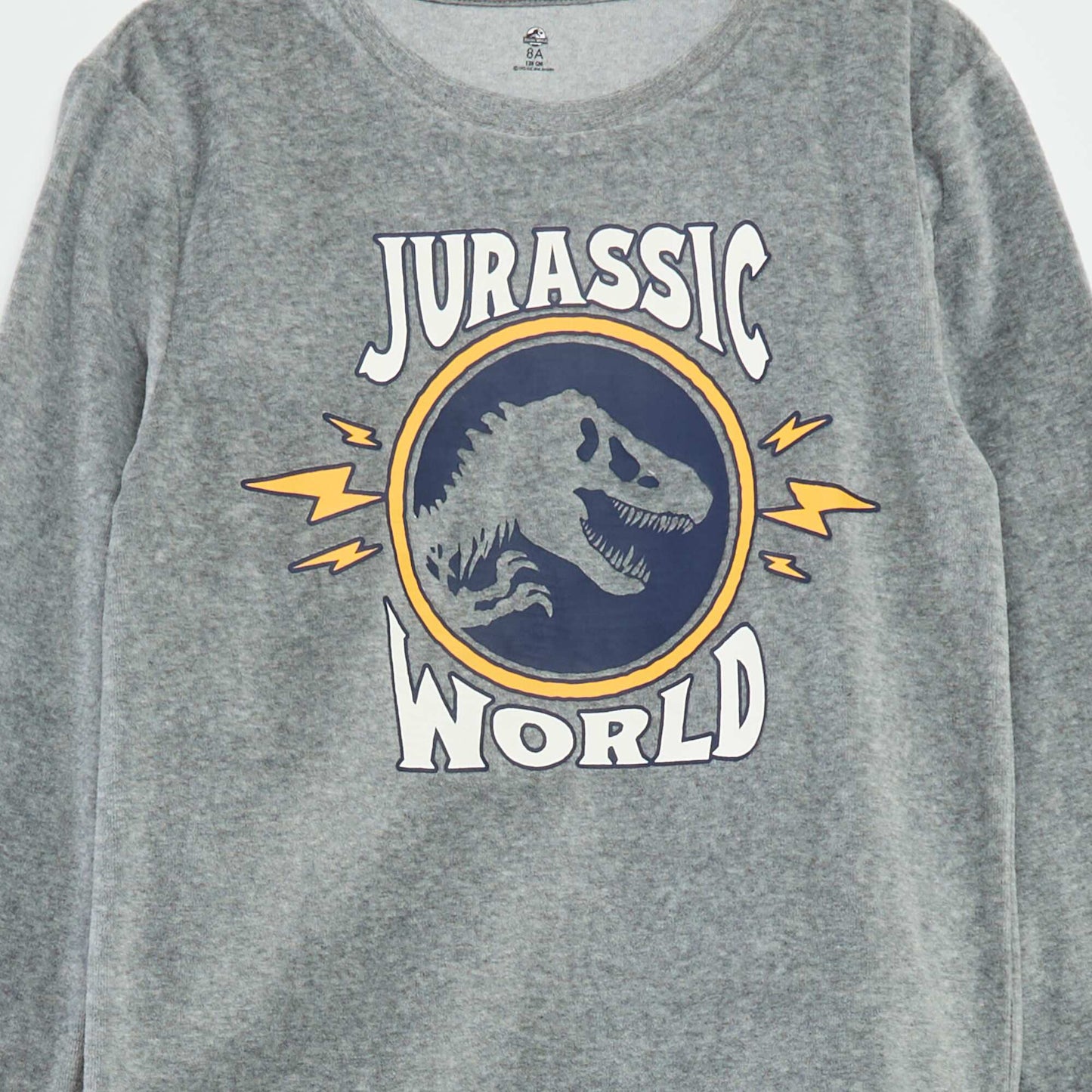 Pyjama en velours 'Jurassic World' - 2 pièces Gris