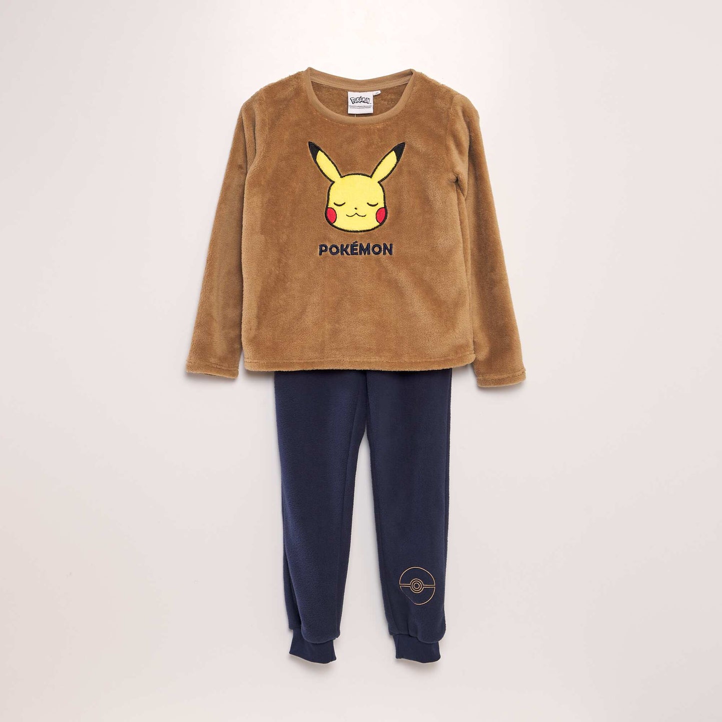 Ensemble pyjama polaire 'Pikachu' - 2 pièces Beige/bleu