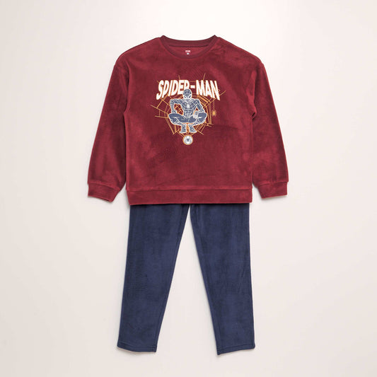 Pyjama polaire 'Spiderman' Bordeaux