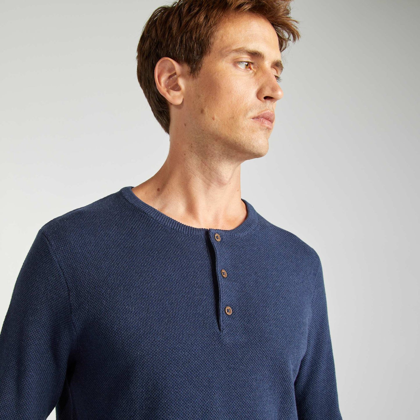 Pull en maille piquée Bleu