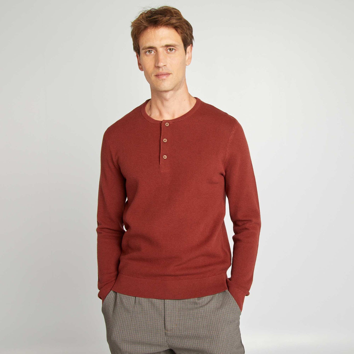 Pull en maille piquée Rouge