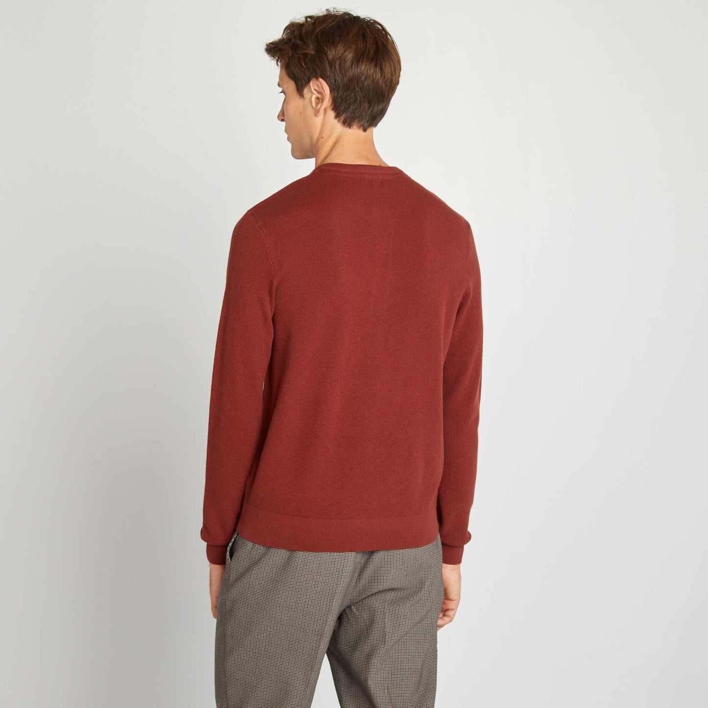 Pull en maille piquée Rouge