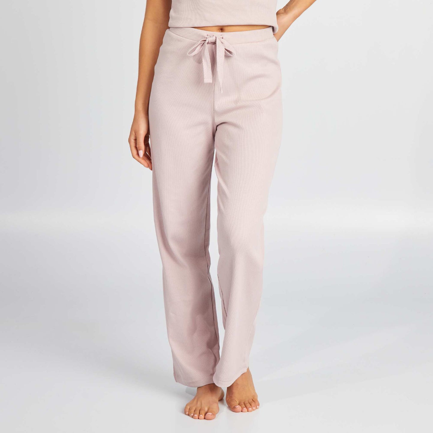 Pantalon de pyjama large rib Lilas