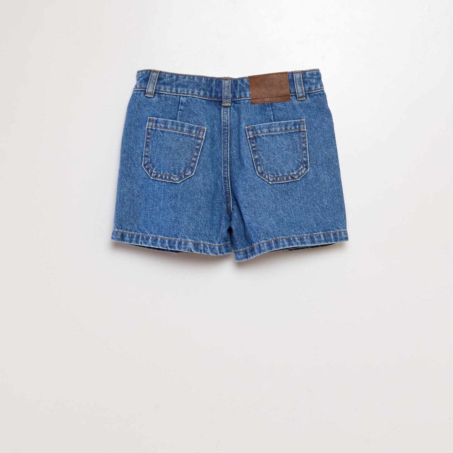 Mini jupe short en jean plissée Bleu