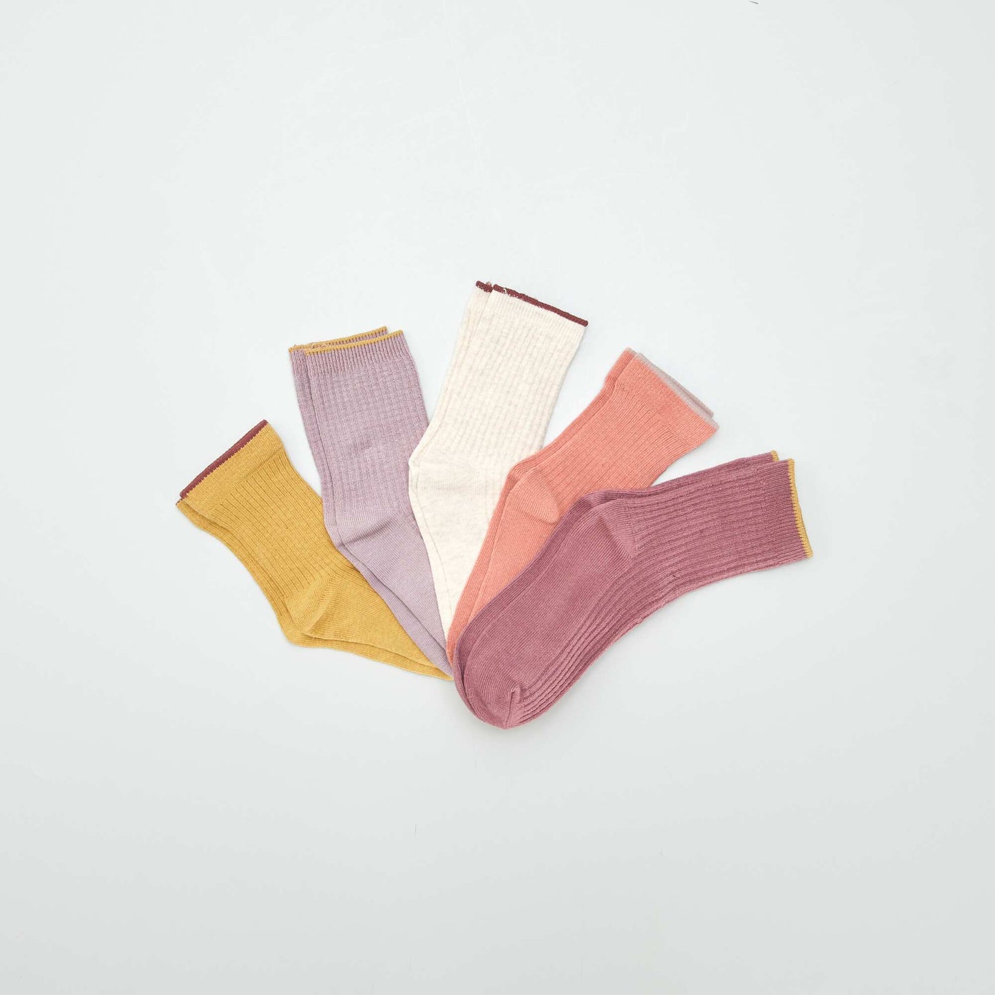 Lot de 5 paires de chaussettes colorées Rose