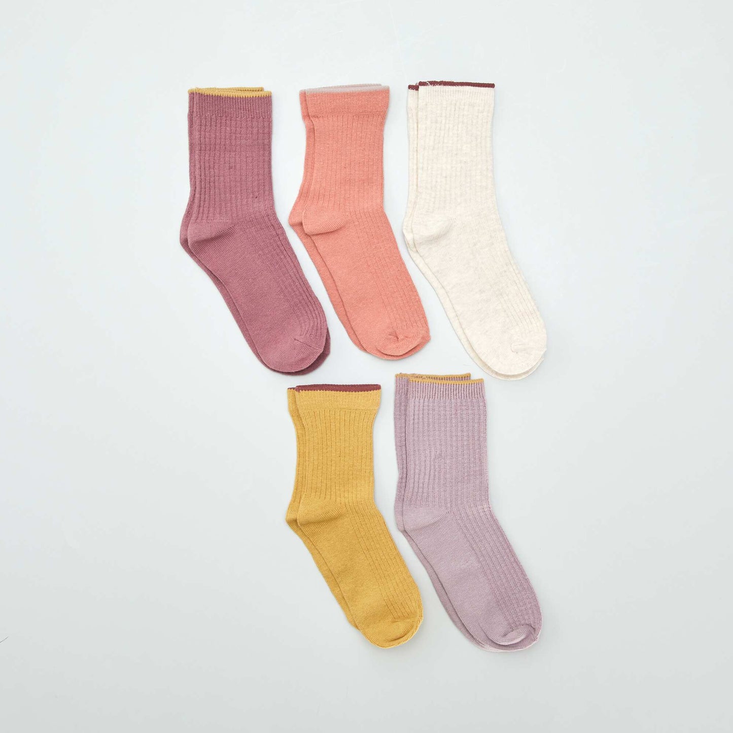 Lot de 5 paires de chaussettes colorées Rose