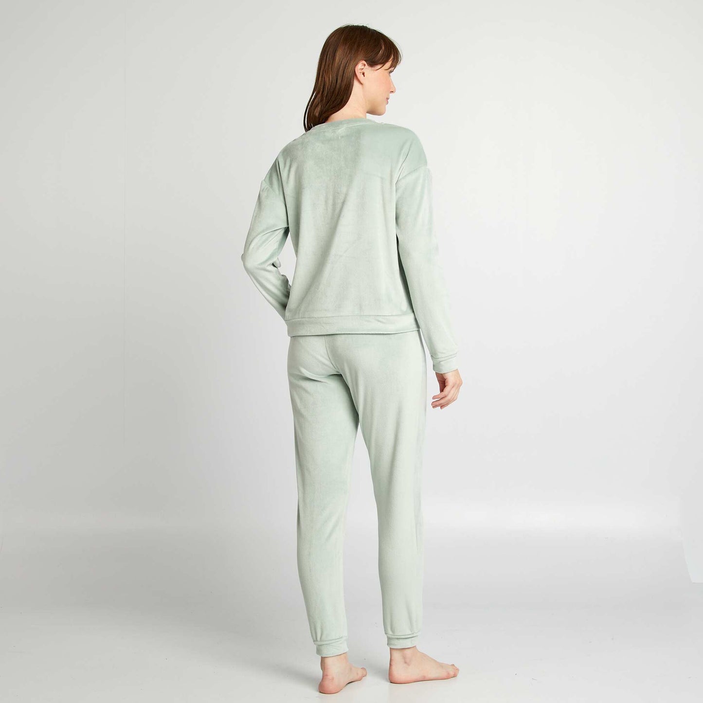 Ensemble pyjama 2 pièces en maille doudou Vert