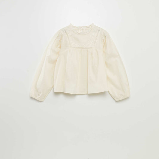 Blouse en voile de coton Beige