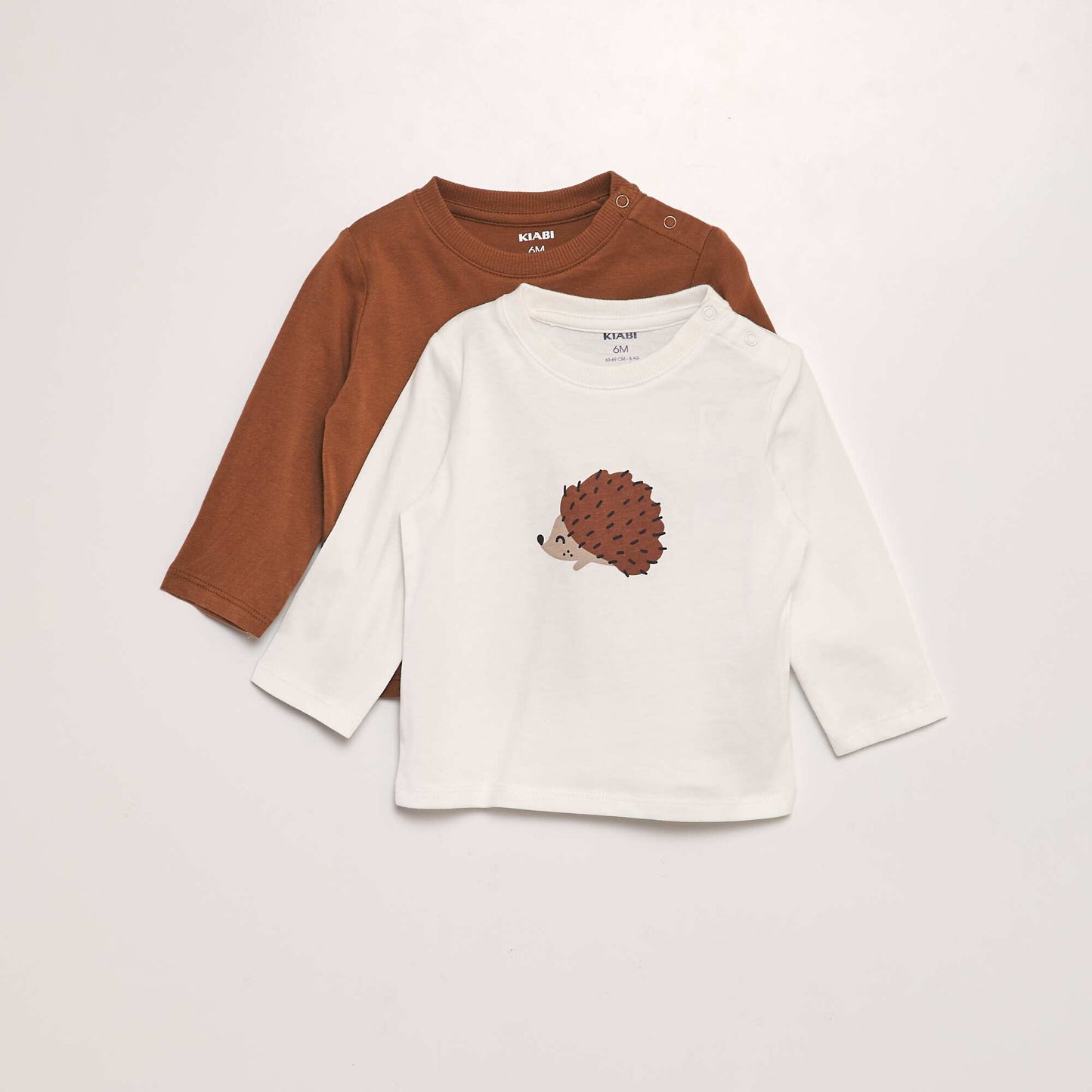 Lot de 2 t-shirts en coton Marron