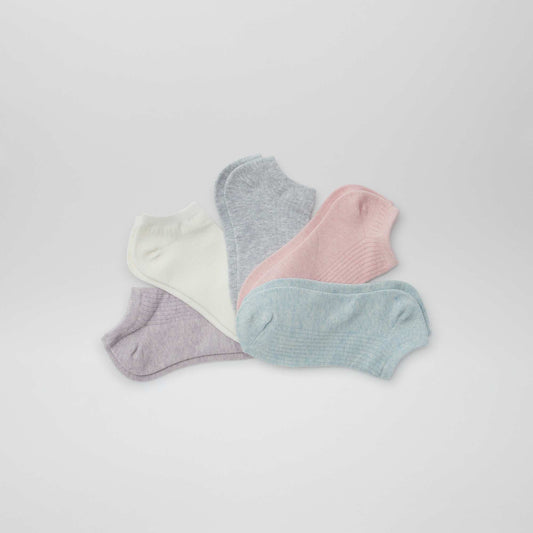 Lot de 5 paires invisibles VIOLET/ROSE/BLEU