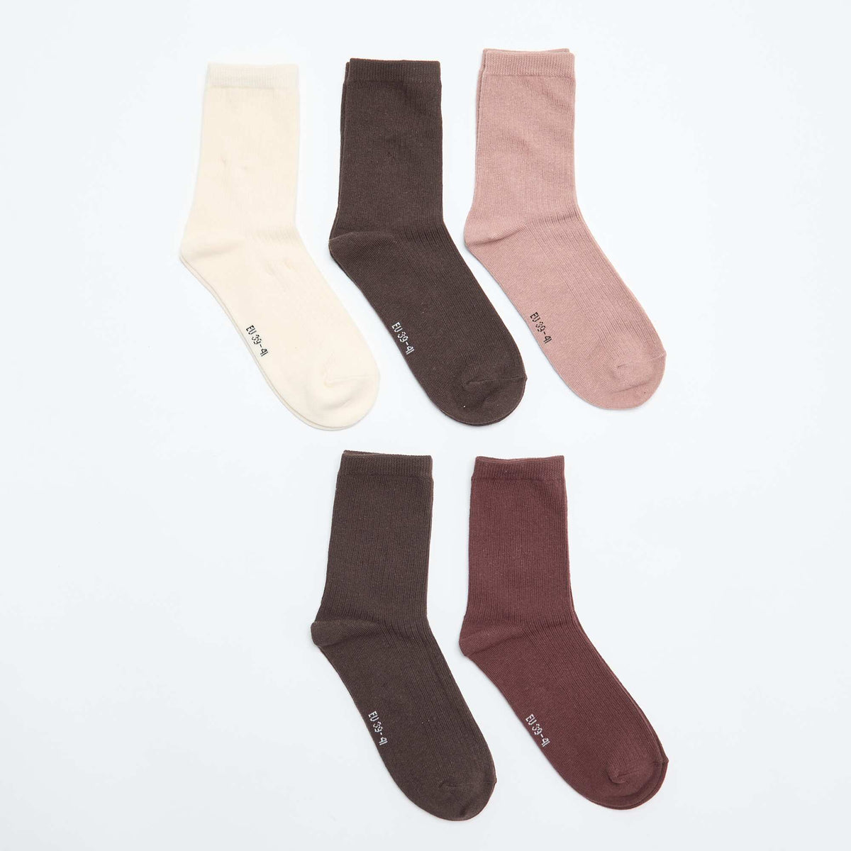 Lot de 5 paires de chaussettes MARRON
