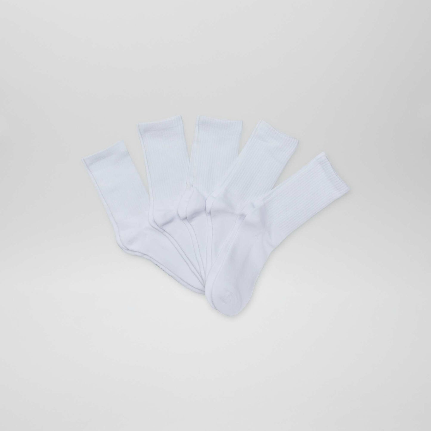 Chaussettes hautes en maille - Lot de 5 Blanc