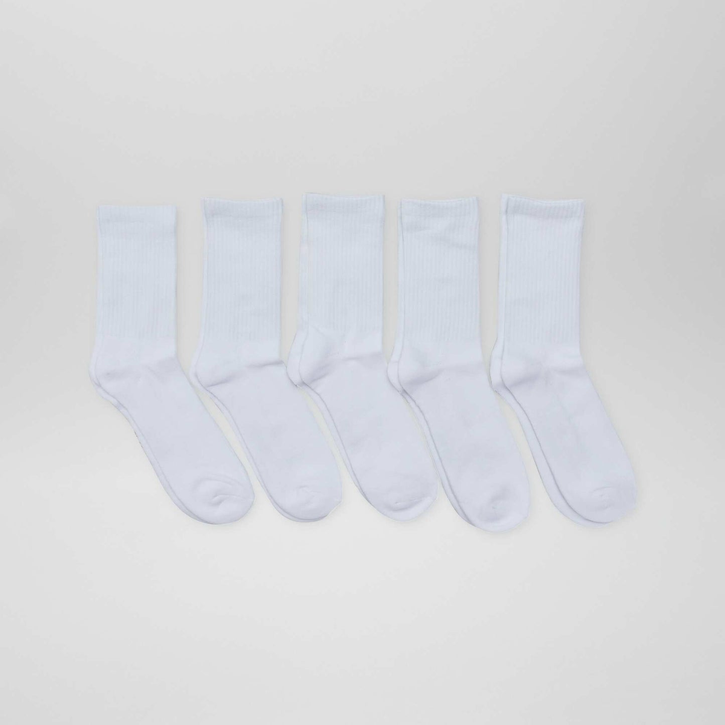 Chaussettes hautes en maille - Lot de 5 Blanc