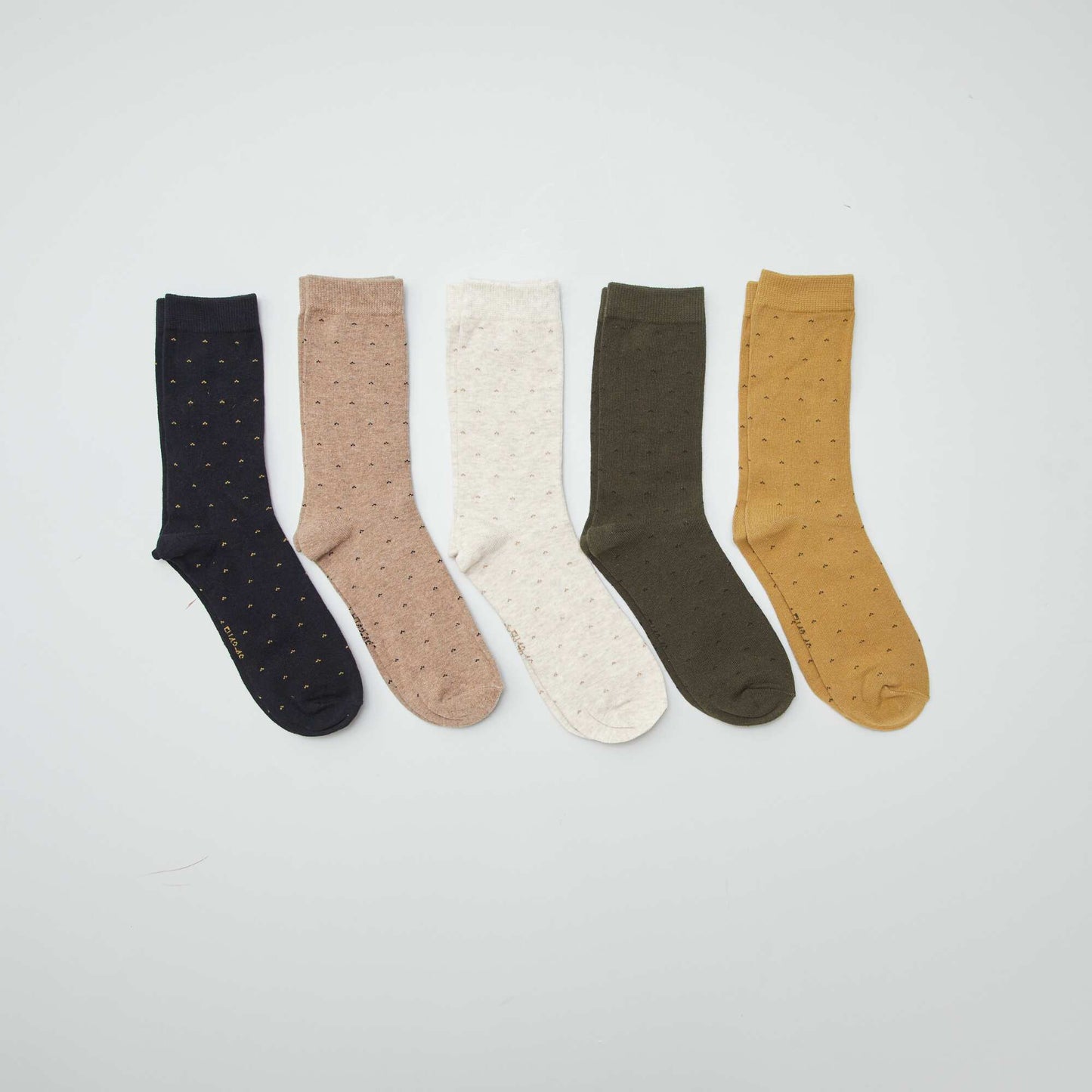 Chaussettes hautes en maille - Lot de 5 NOIR