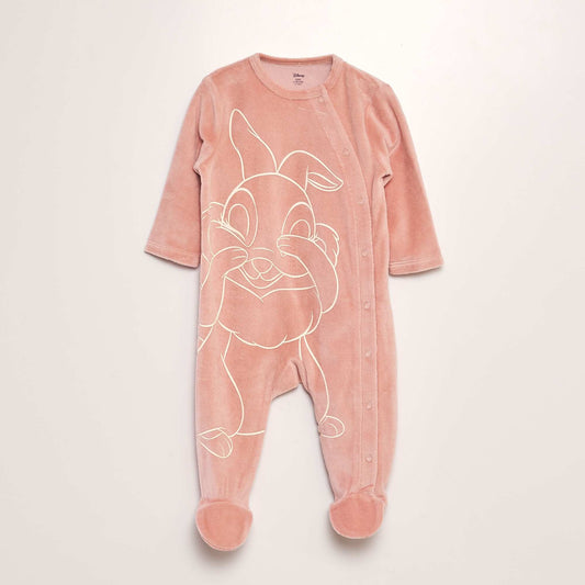 Pyjama 'Miss Bunny' dors-bien en velours Rose