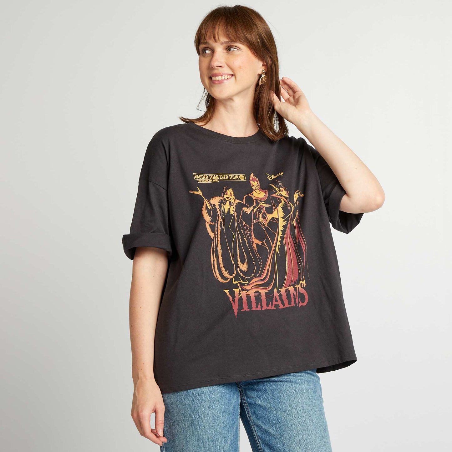 T-shirt 'Disney' 'Villains' manches courtes Noir