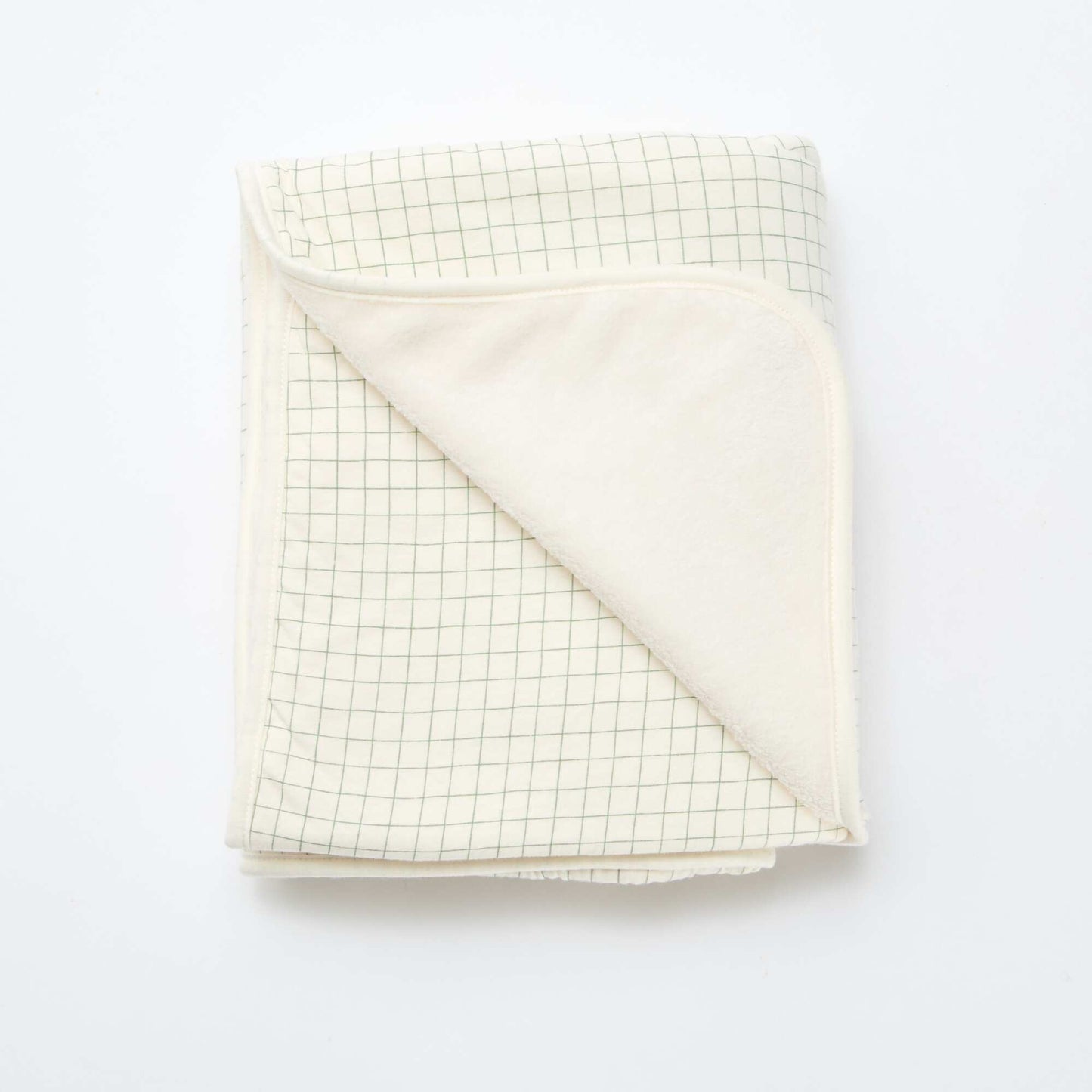 Couverture imprimée avec intérieur effet polaire BLANC