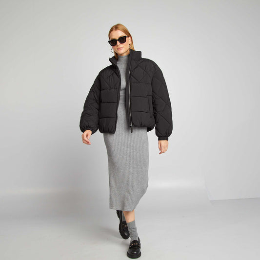 Doudoune quiltée forme oversize noir