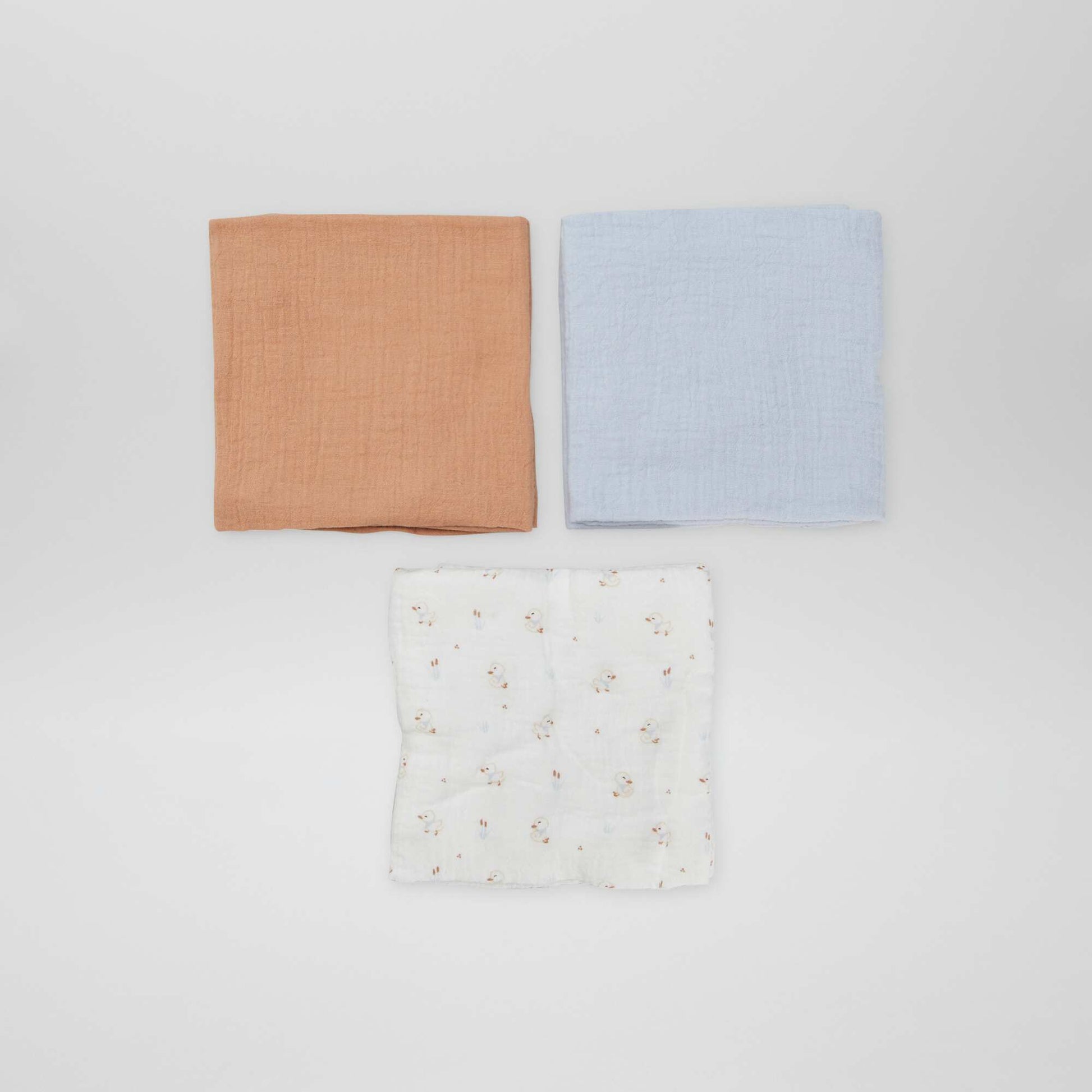 Lot de 3 langes BLANC/BLEU