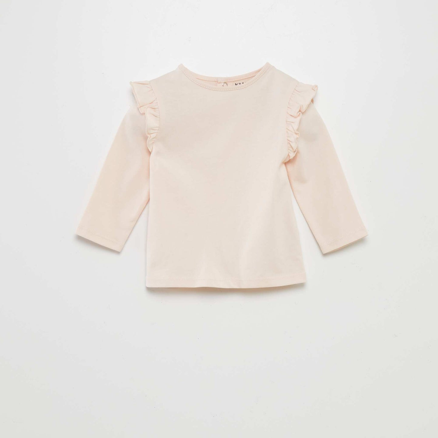 Tee-shirt avec épaules volantées Rose