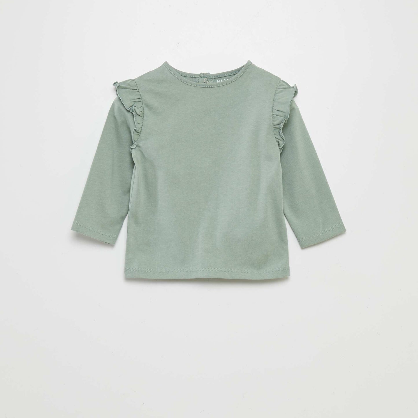 Tee-shirt avec épaules volantées Vert