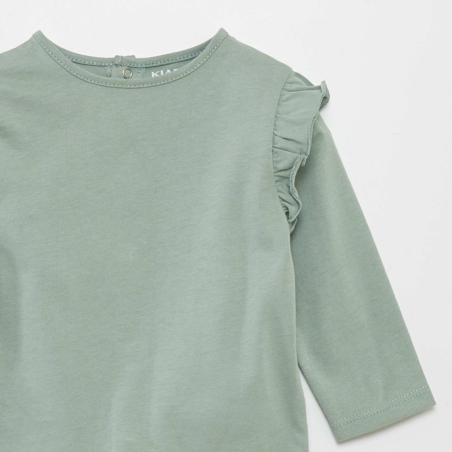 Tee-shirt avec épaules volantées Vert