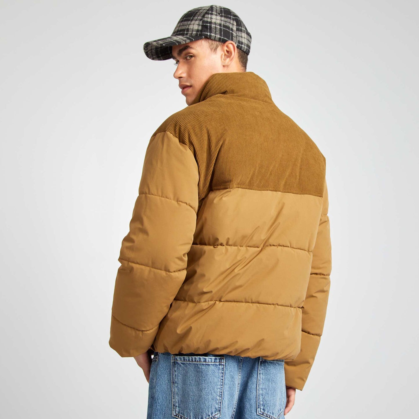 Blouson matelassé avec velours Beige