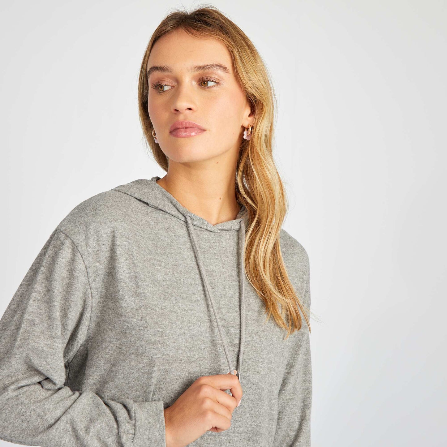 Ensemble sweat + pantalon en maille doudou Gris