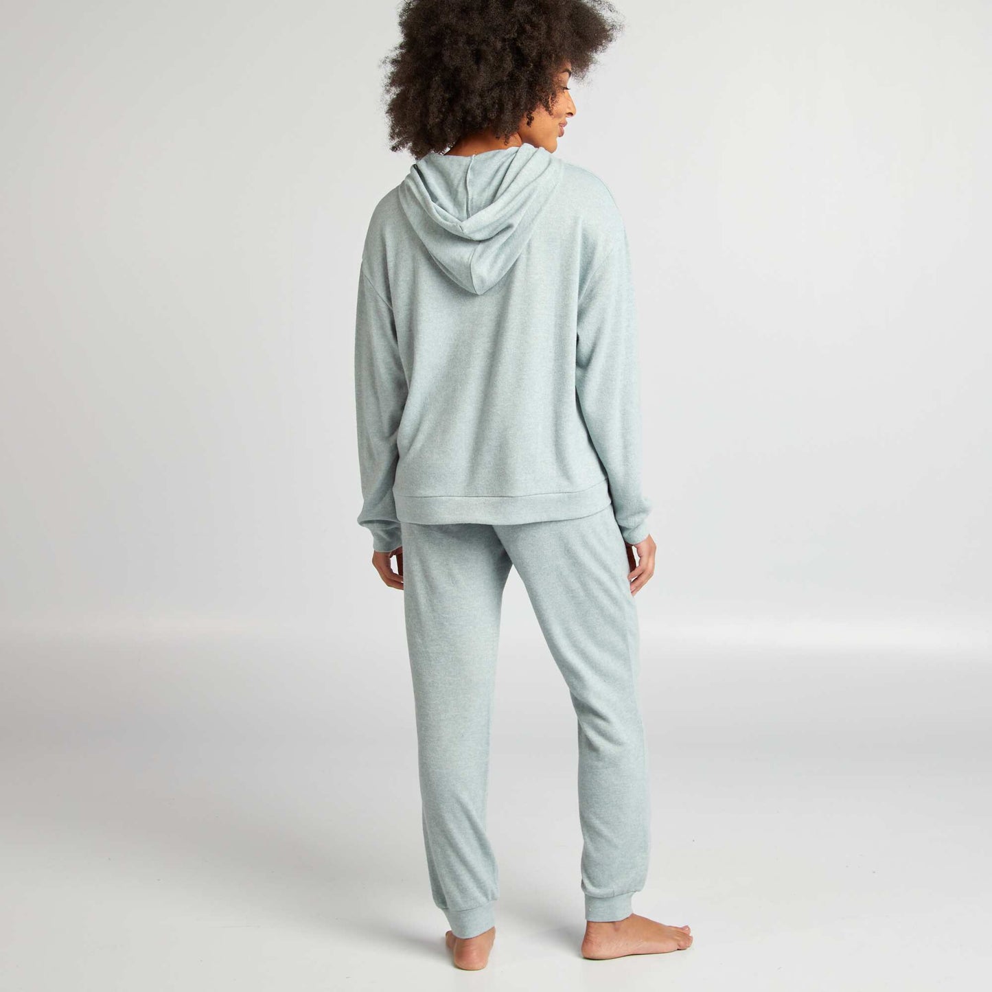 Ensemble sweat + pantalon en maille doudou BLEU