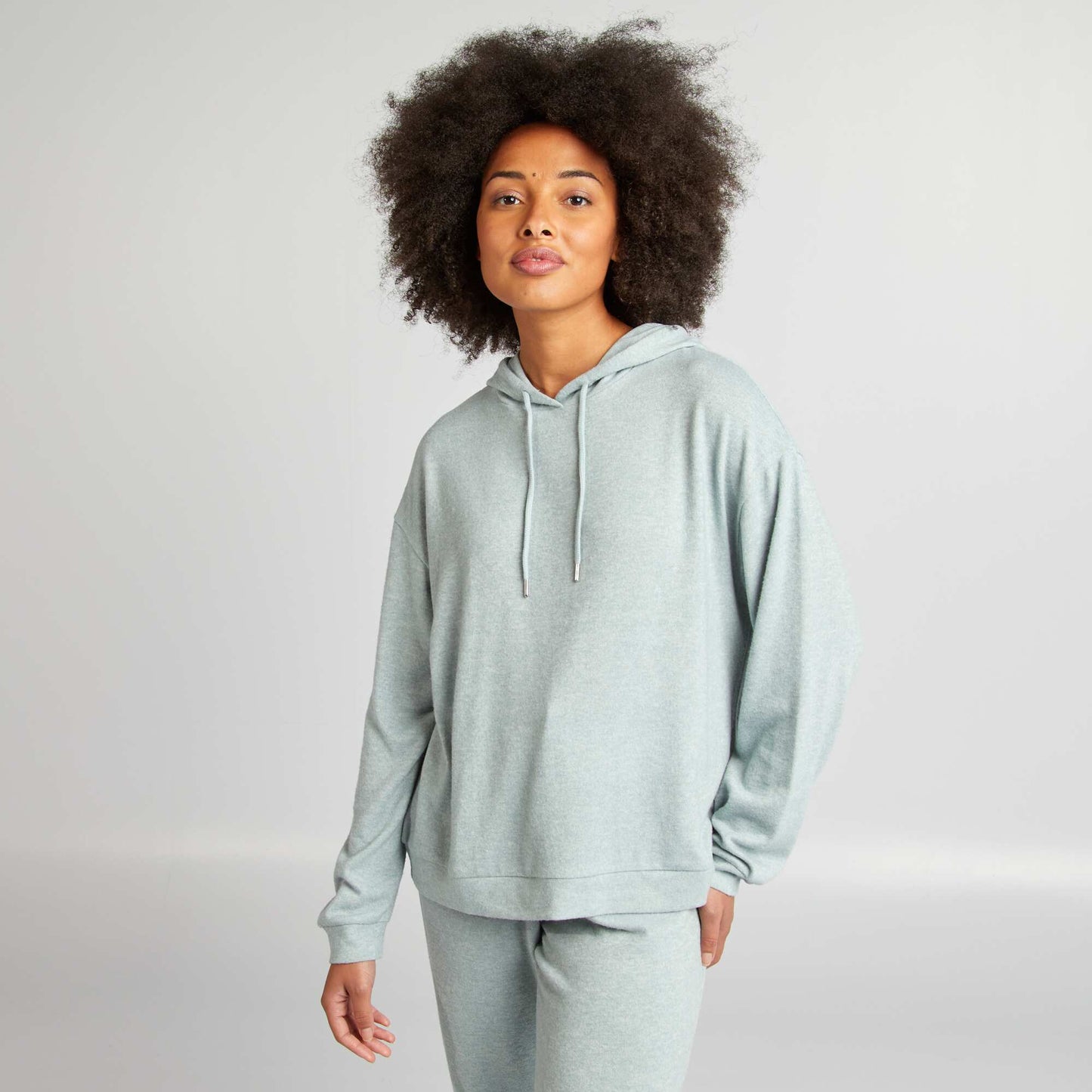 Ensemble sweat + pantalon en maille doudou BLEU