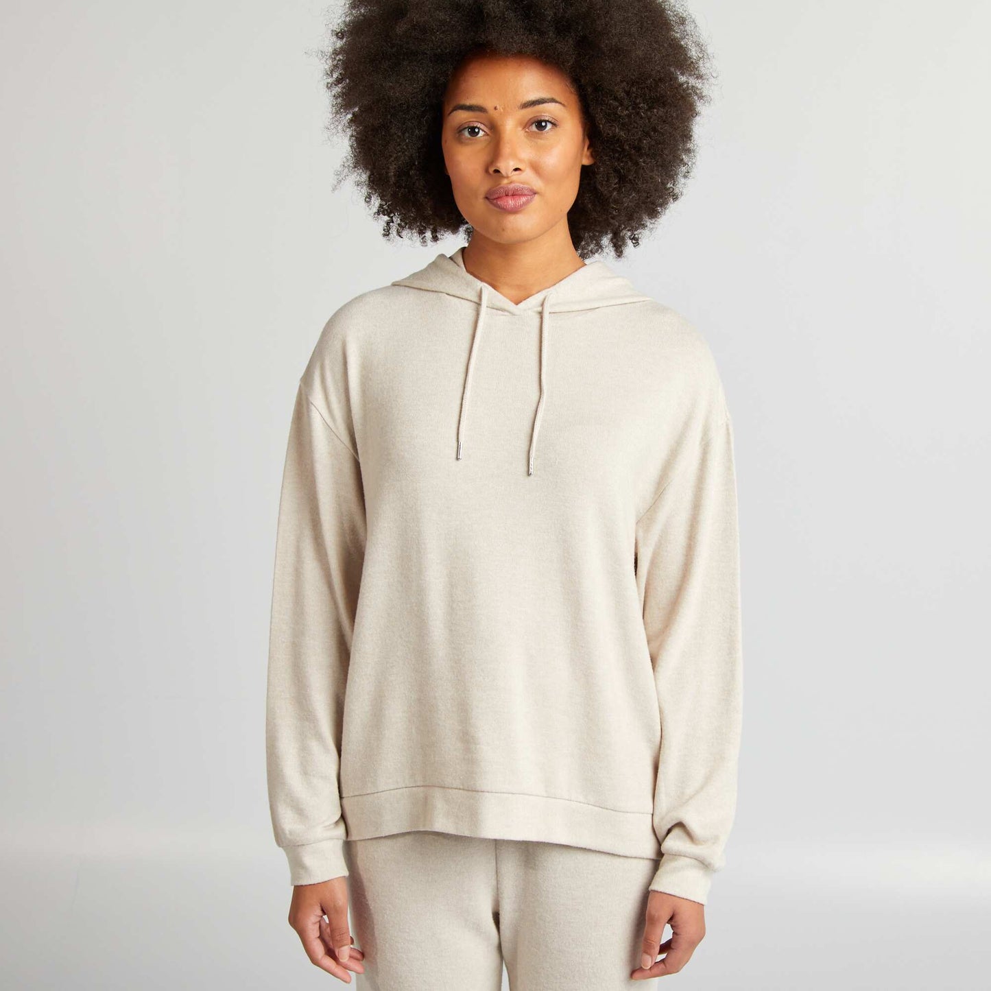 Ensemble sweat + pantalon en maille doudou BEIGE